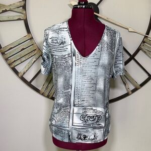 Nycard Collection Print V-Neck Women Top